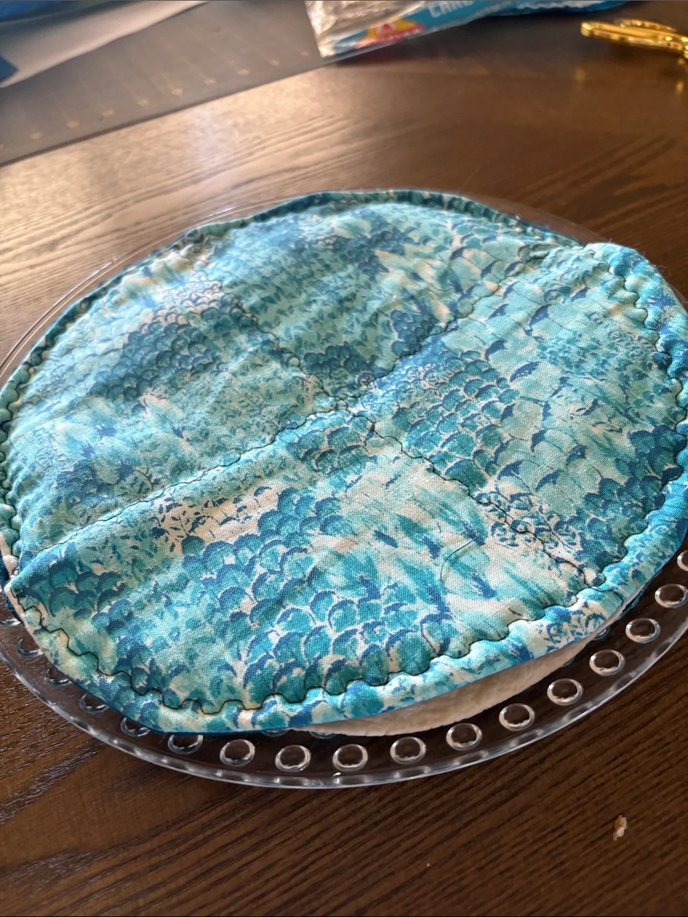 Hand Crafted Blue Turquoise Reusable Tortilla Warmer